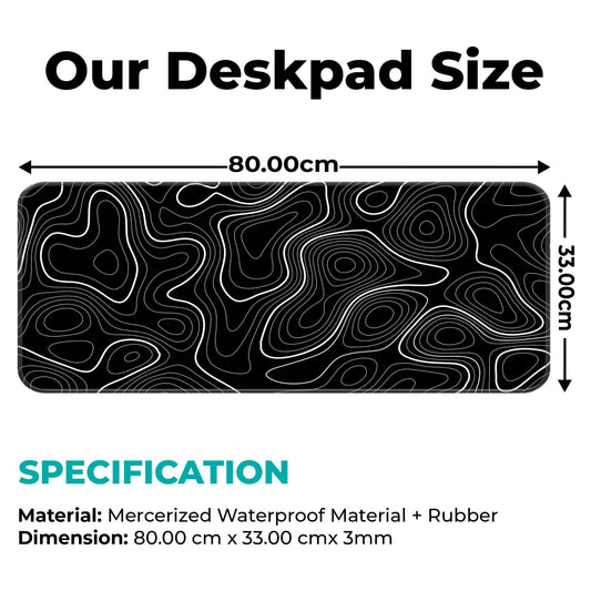 Black Topography - E-XL Mousepad