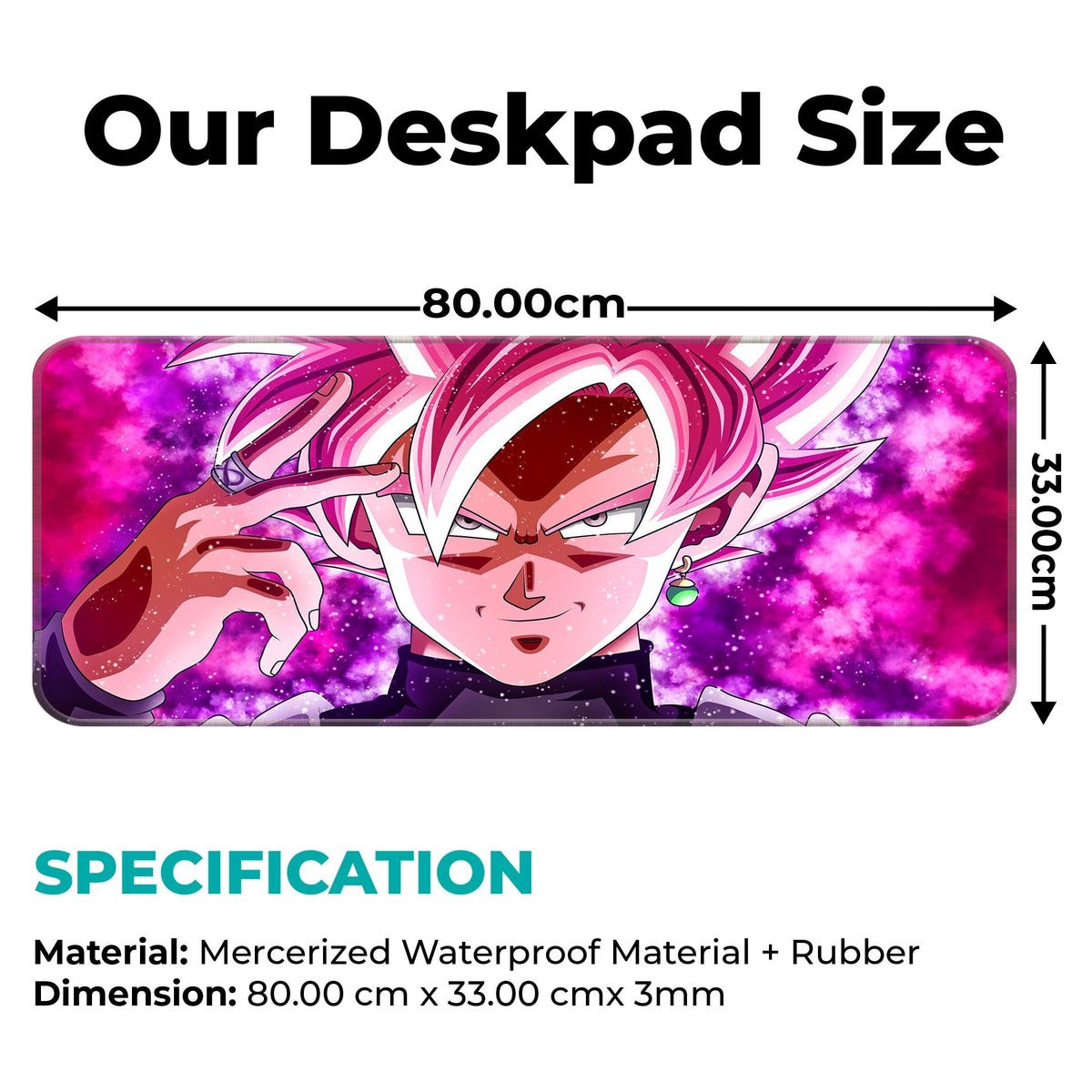 DBZ - Goku Black - SSJ Rose - E-XL Mousepad