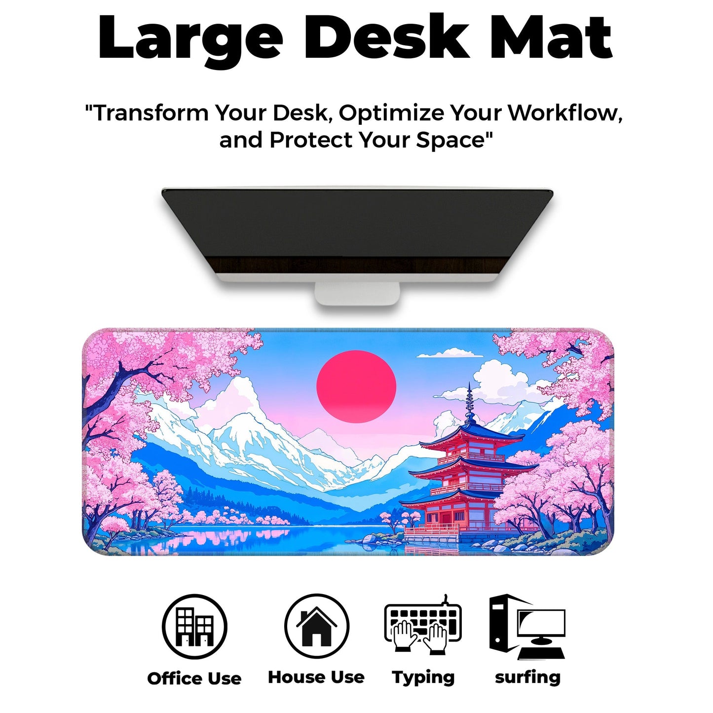 Japanese Temple - E-XL Mousepad