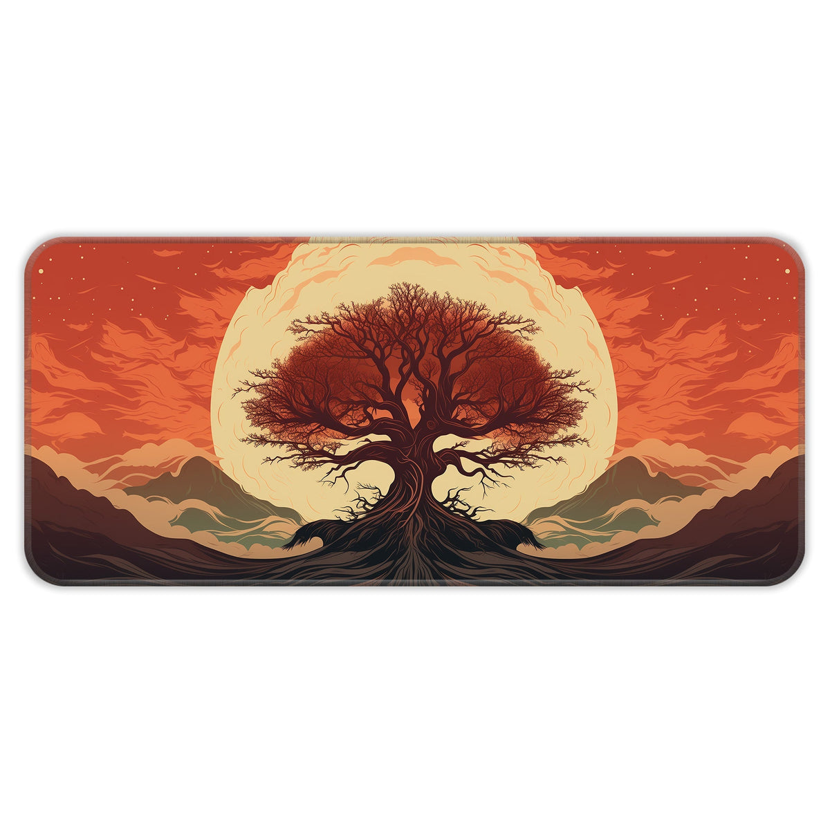 Red Tree Abstract - E-XL Mousepad