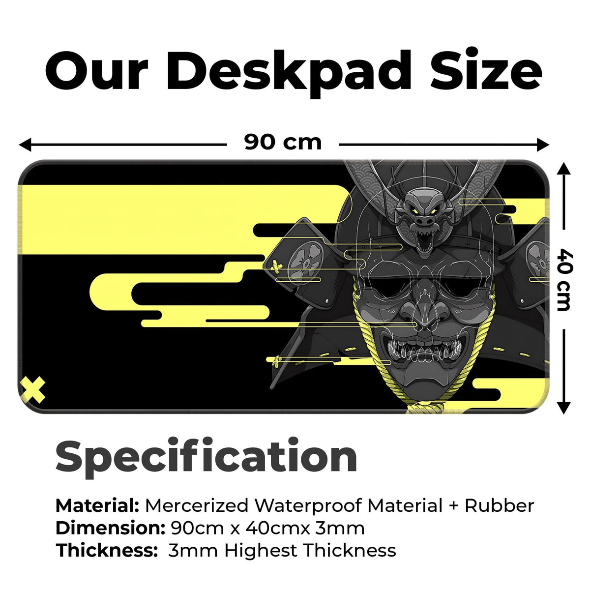 Cyber Oni - Yellow - XXL Mousepad