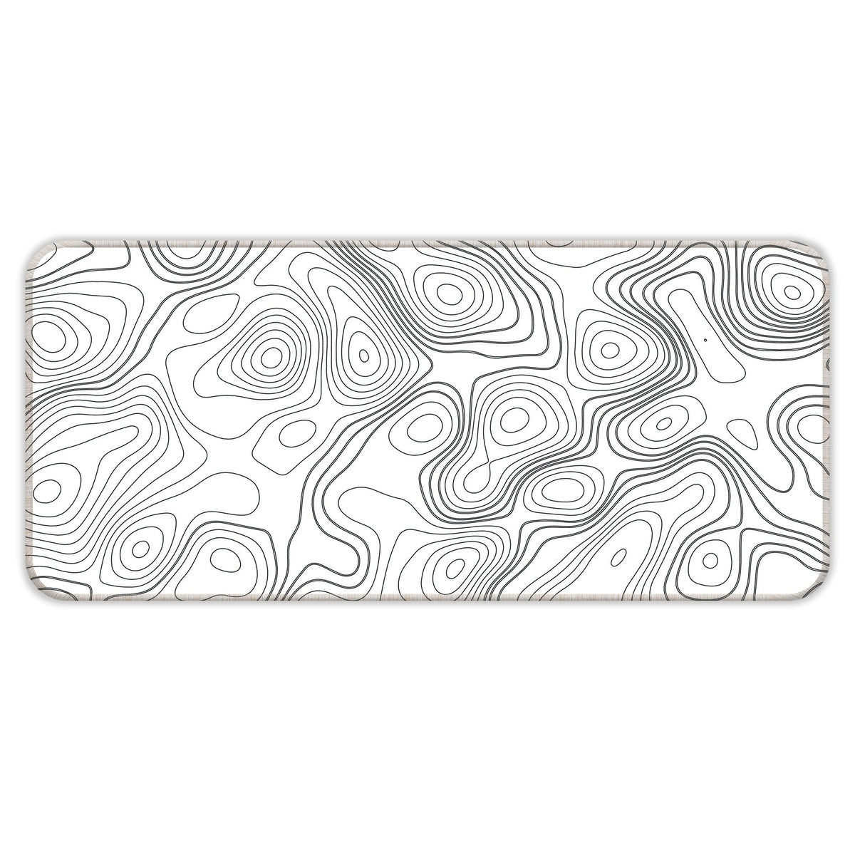 White Topography - E-XL Mousepad