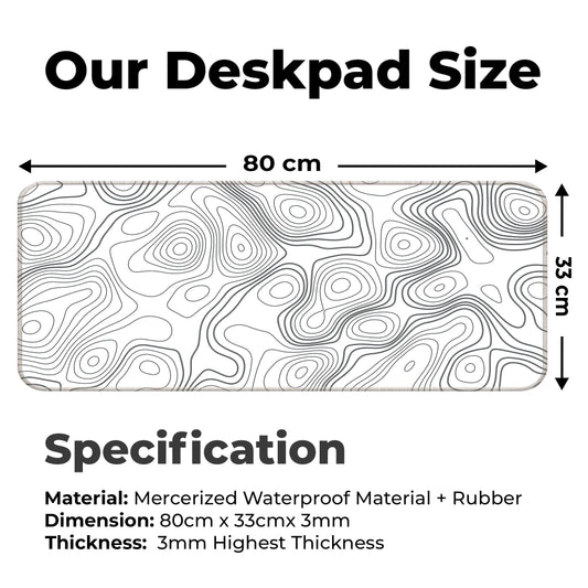 White Topography - E-XL Mousepad