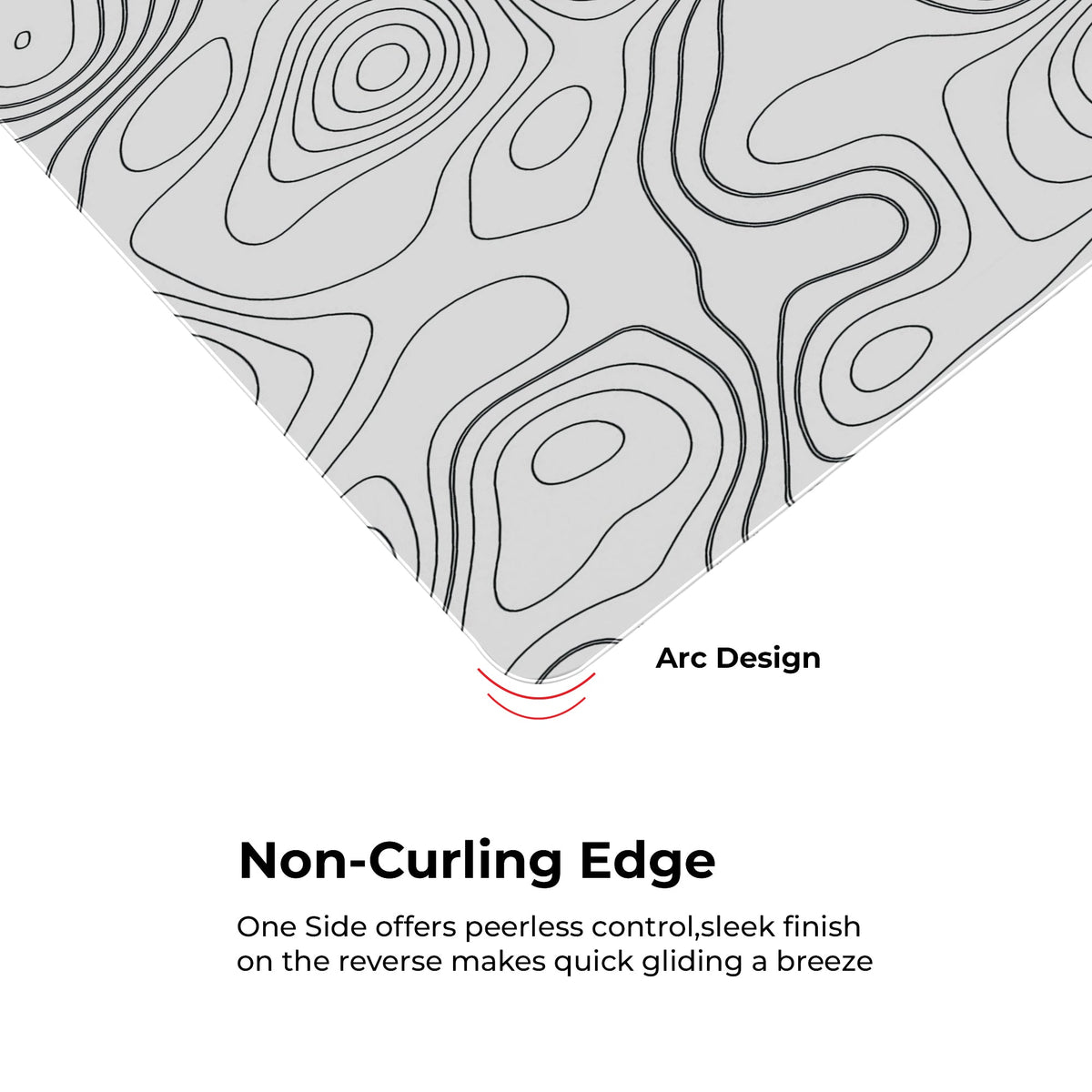 White Topography - S Size Mousepad