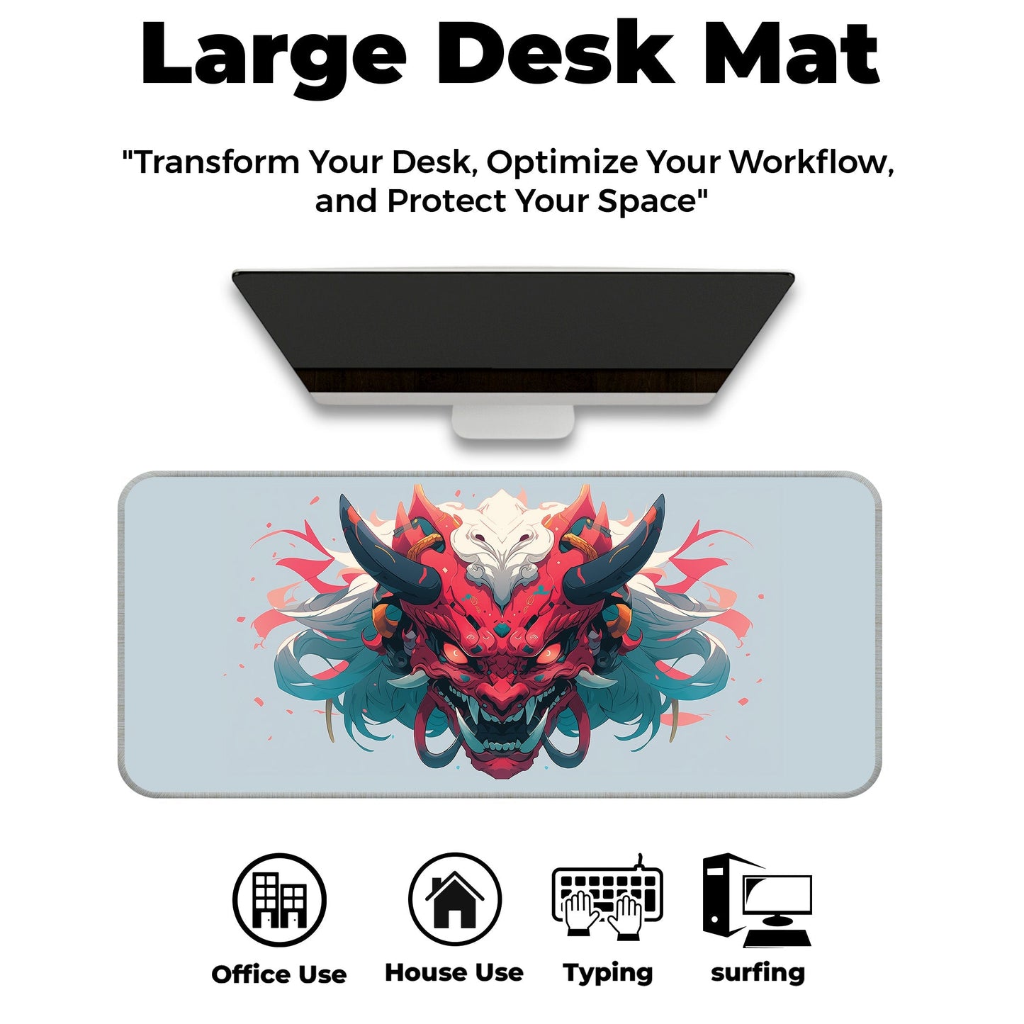 Oni Mask - Light - XXL Mousepad