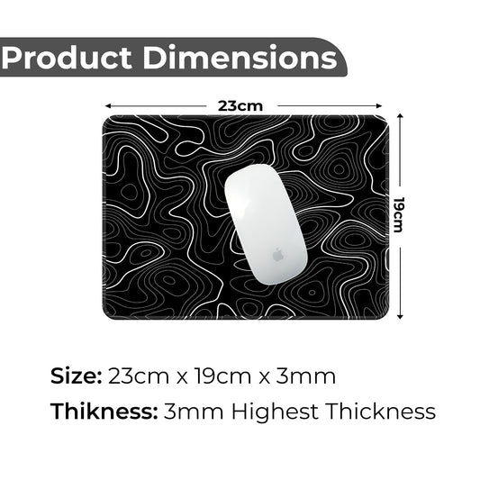 Black Topography - S Size Mousepad