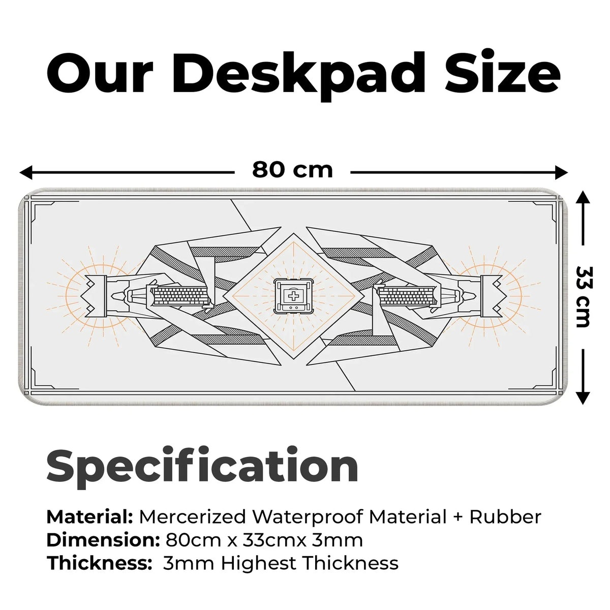 Minimal Keycap - Off White - E-XL Mousepad