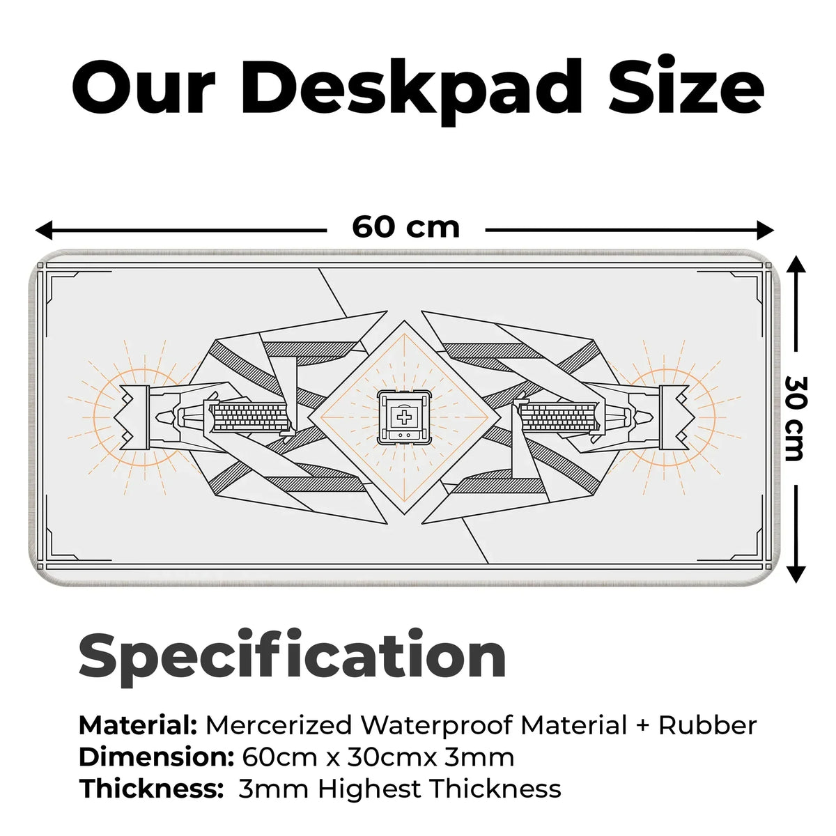 Minimal Keycap - Off White - XL Mousepad