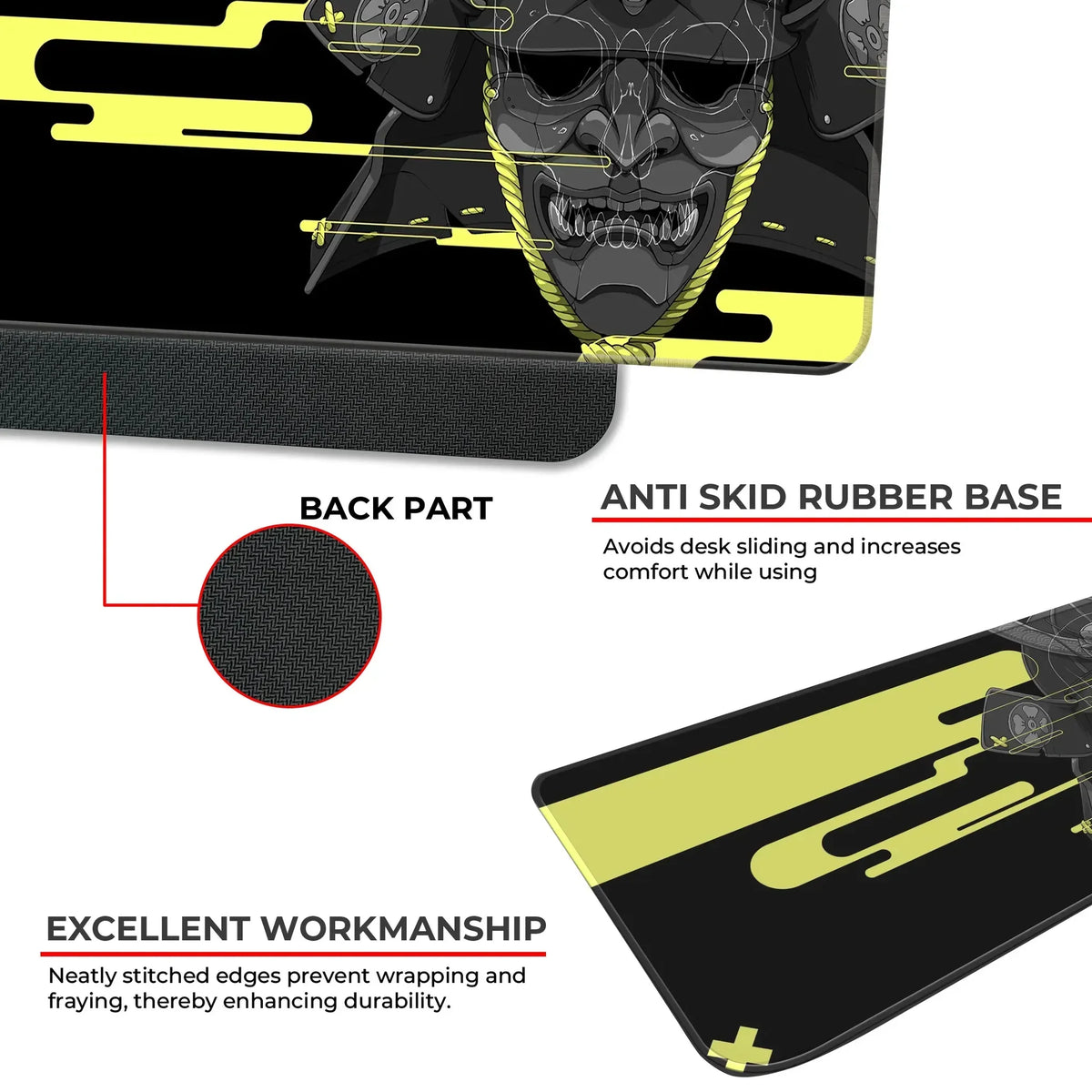 Cyber Oni - Yellow - E-XL Mousepad