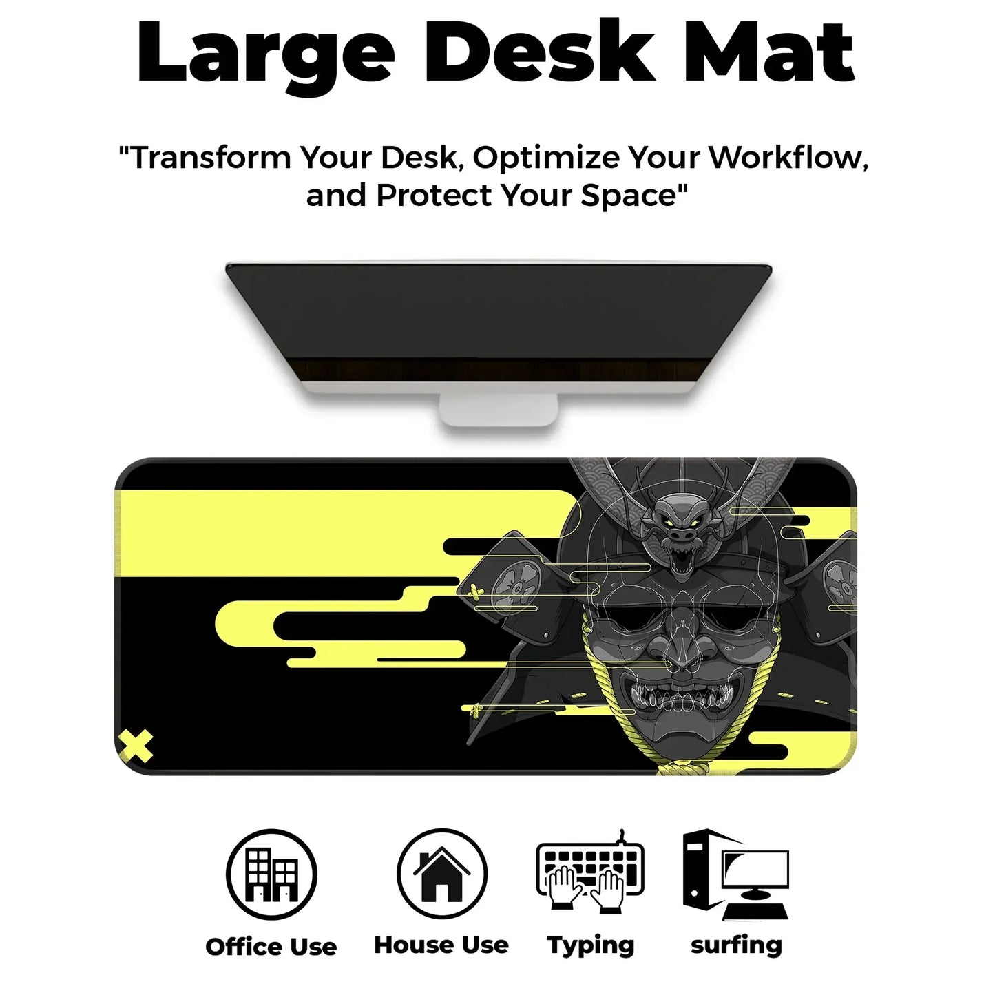 Cyber Oni - Yellow - E-XL Mousepad