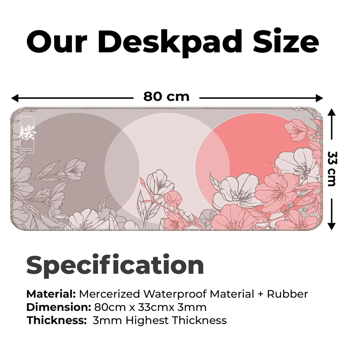 Sakura Circles - Peach - E-XL Mousepad