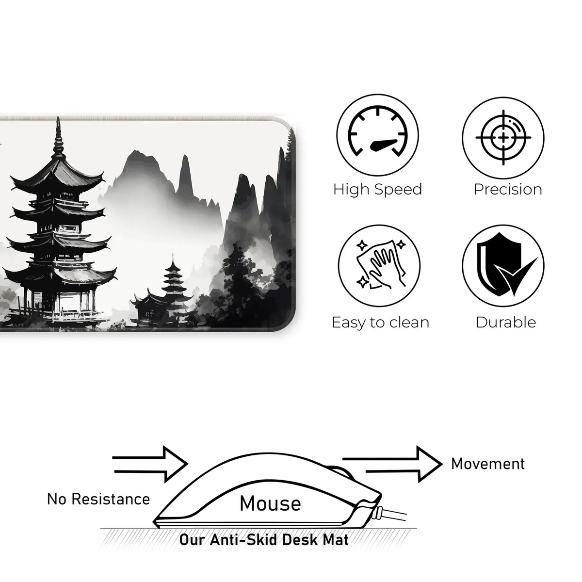 Japanese Zen Temple - XXL Mousepad