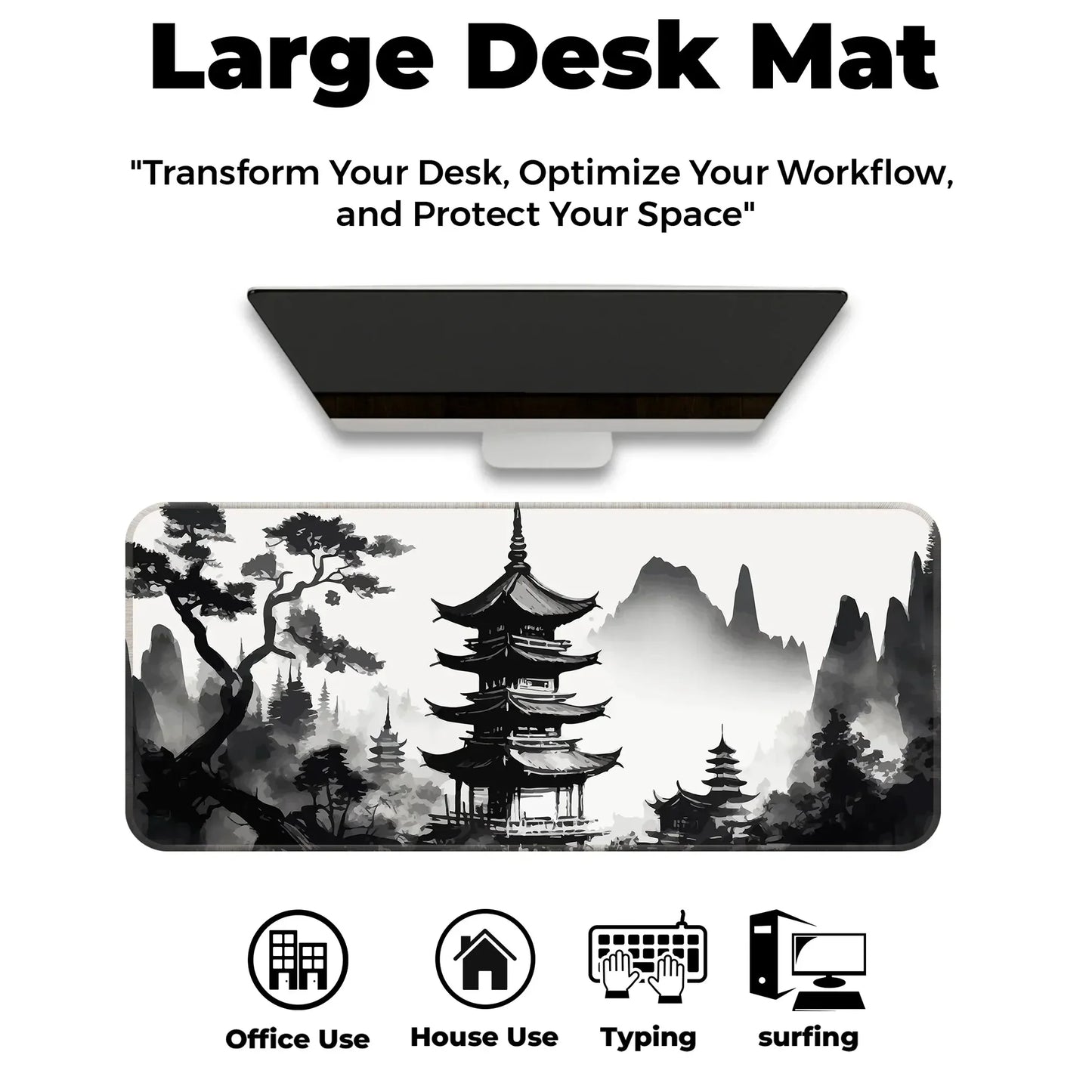 Japanese Zen Temple - XL Mousepad