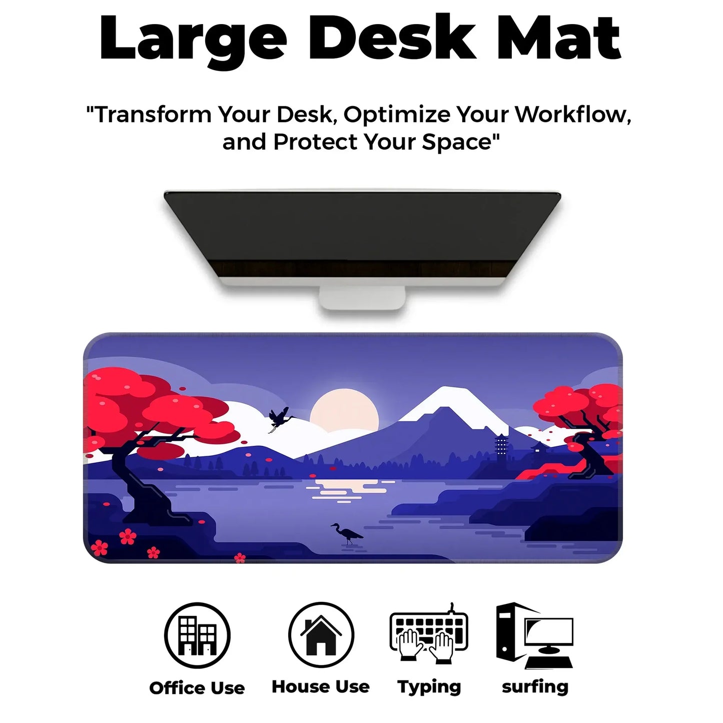 Mountains Art - Purple - XL Mousepad