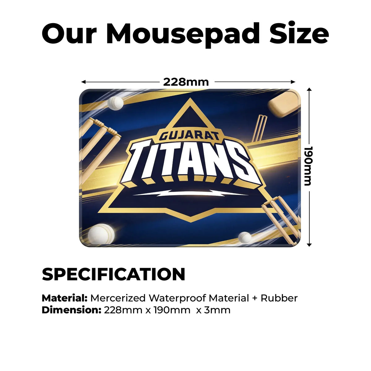 Gujarat Titans – S Size Mousepad (Special Cricket Edition)