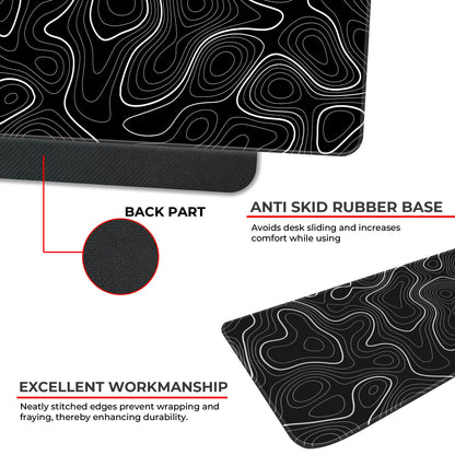 Black Topography - XL Mousepad