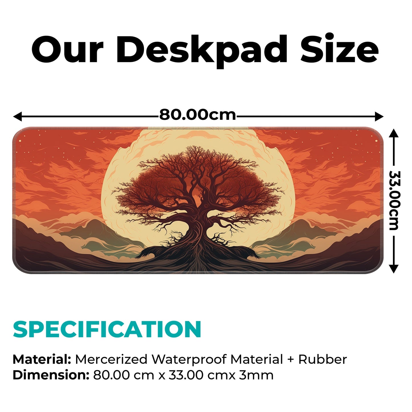 Red Tree Abstract - E-XL Mousepad