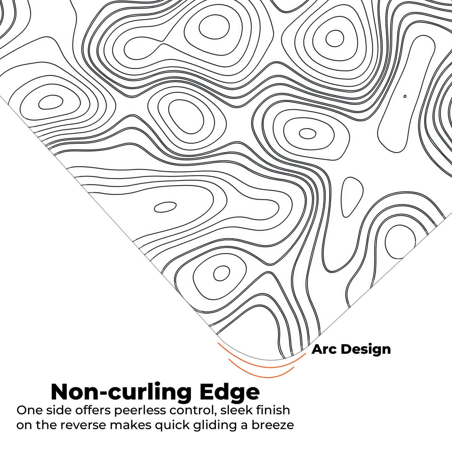 White Topography - XXL Mousepad