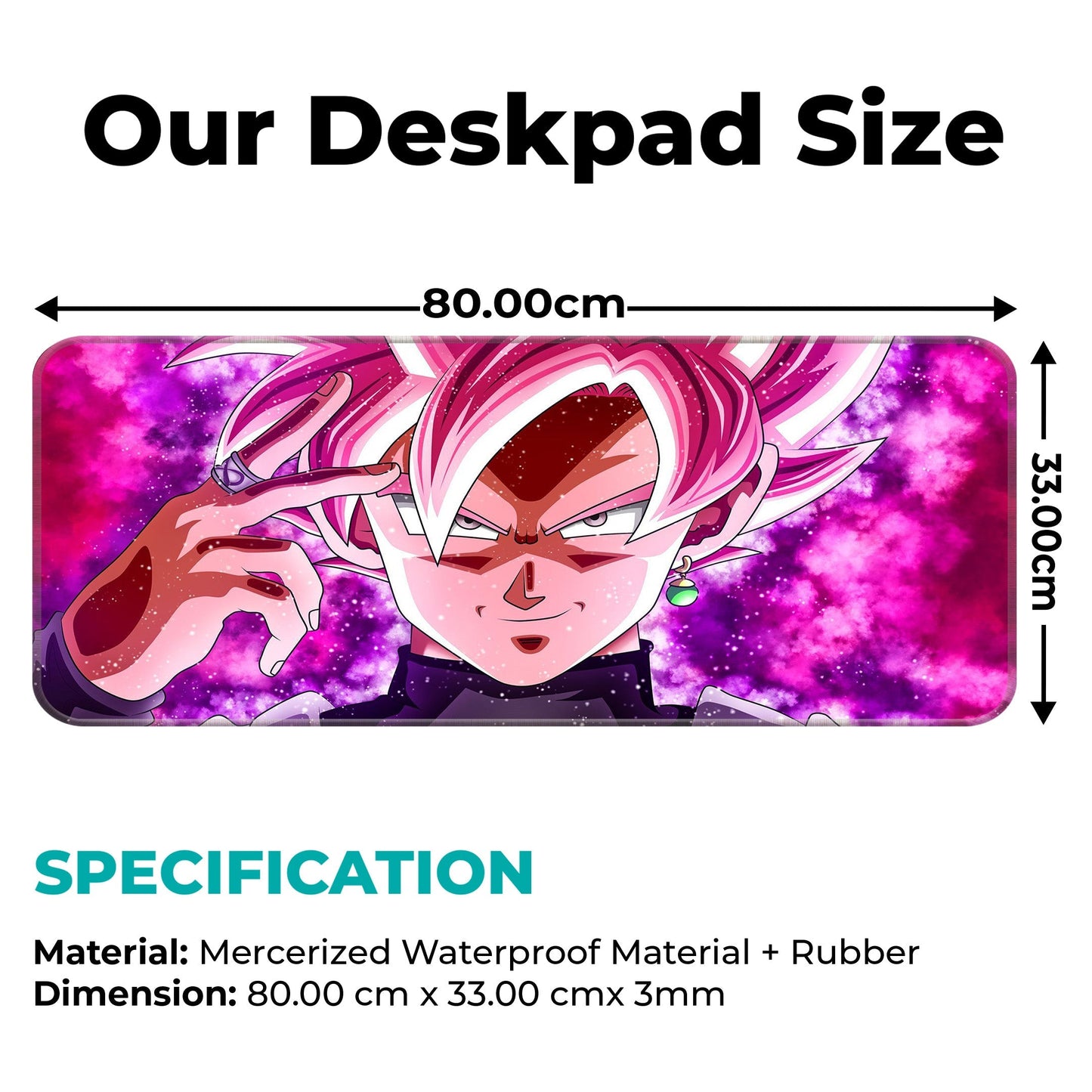 DBZ - Goku Black - SSJ Rose - E-XL Mousepad