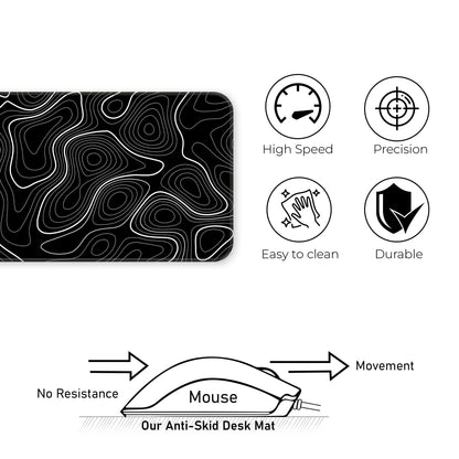 Black Topography - XL Mousepad