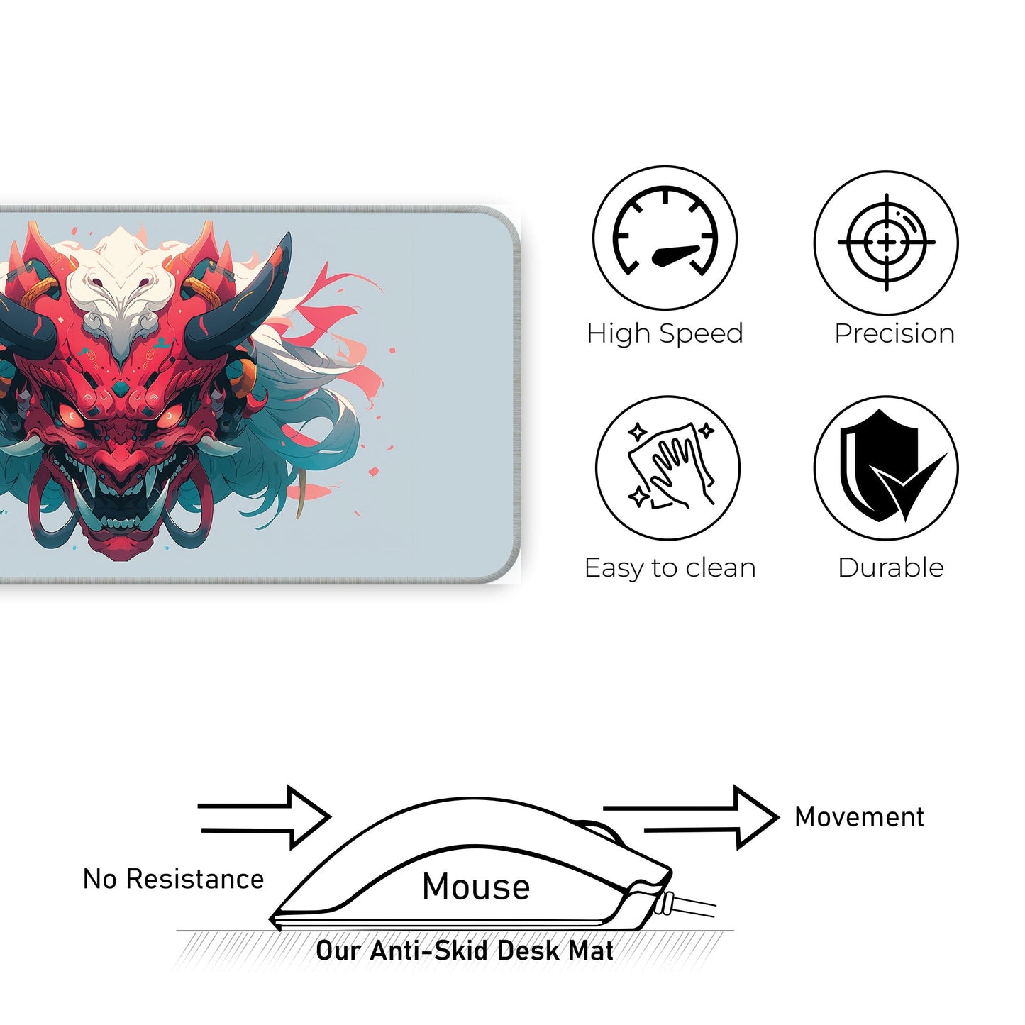 Oni Mask - Light - XL Mousepad