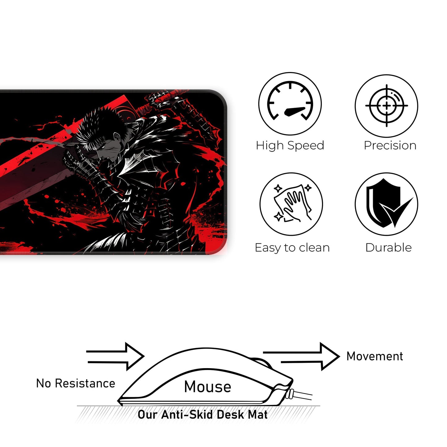 Berserk - Guts - E-XL Mousepad