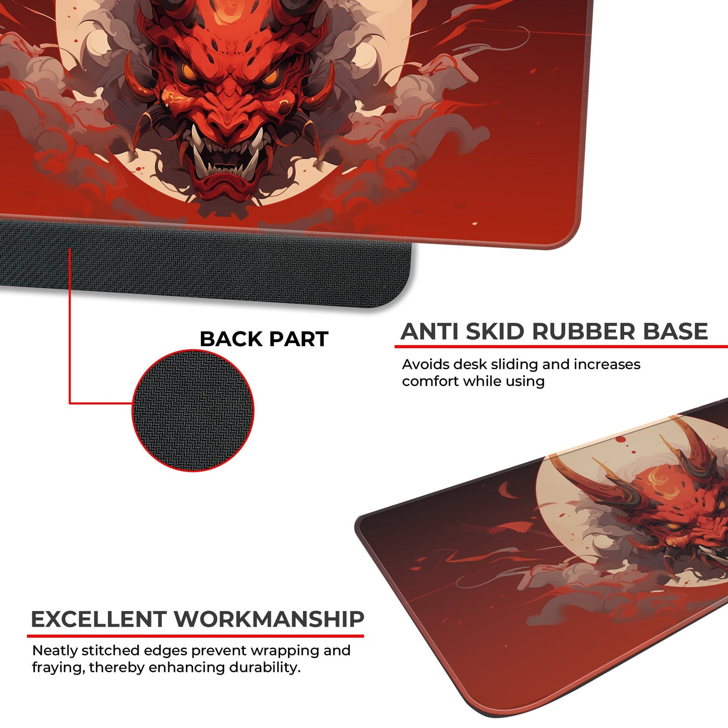 Oni Mask - Red - E-XL Mousepad