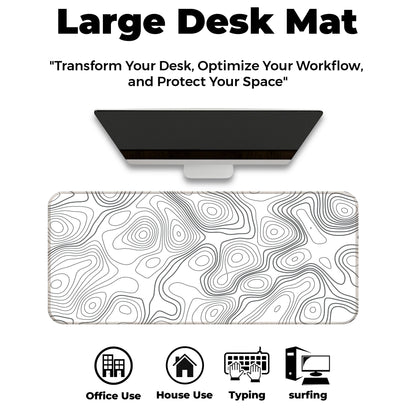 White Topography - E-XL Mousepad