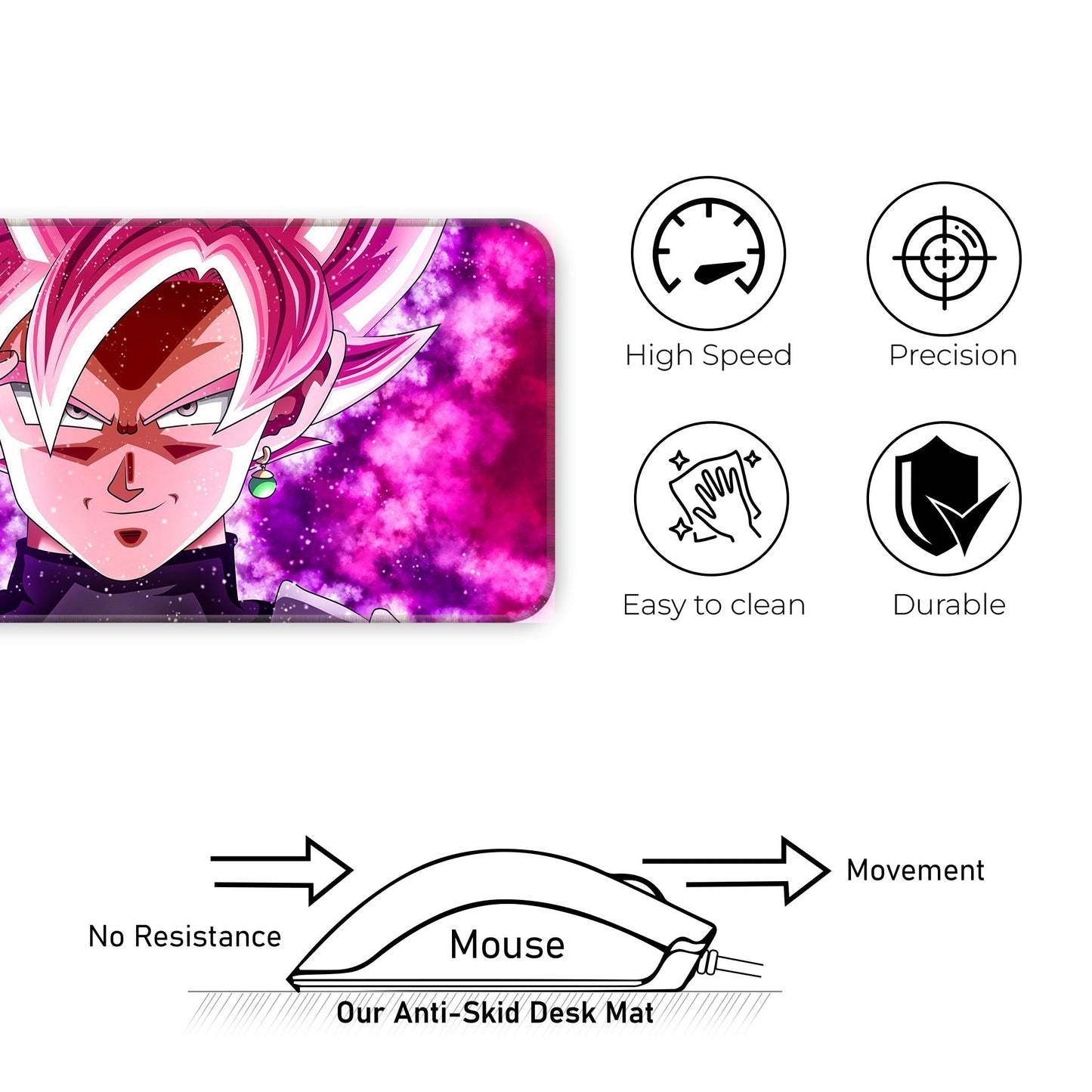 DBZ - Goku Black - SSJ Rose - XL Mousepad