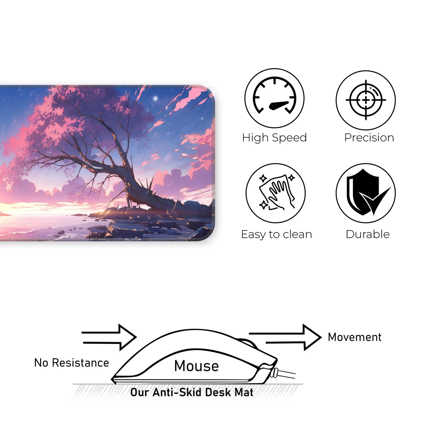 Sakura Sunset Abstract - XL Mousepad