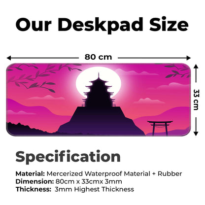 Pink Japanese Temple - E-XL Mousepad