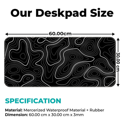 Black Topography - XL Mousepad