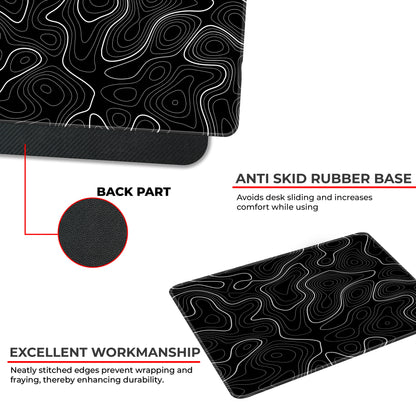 Black Topography - S Size Mousepad