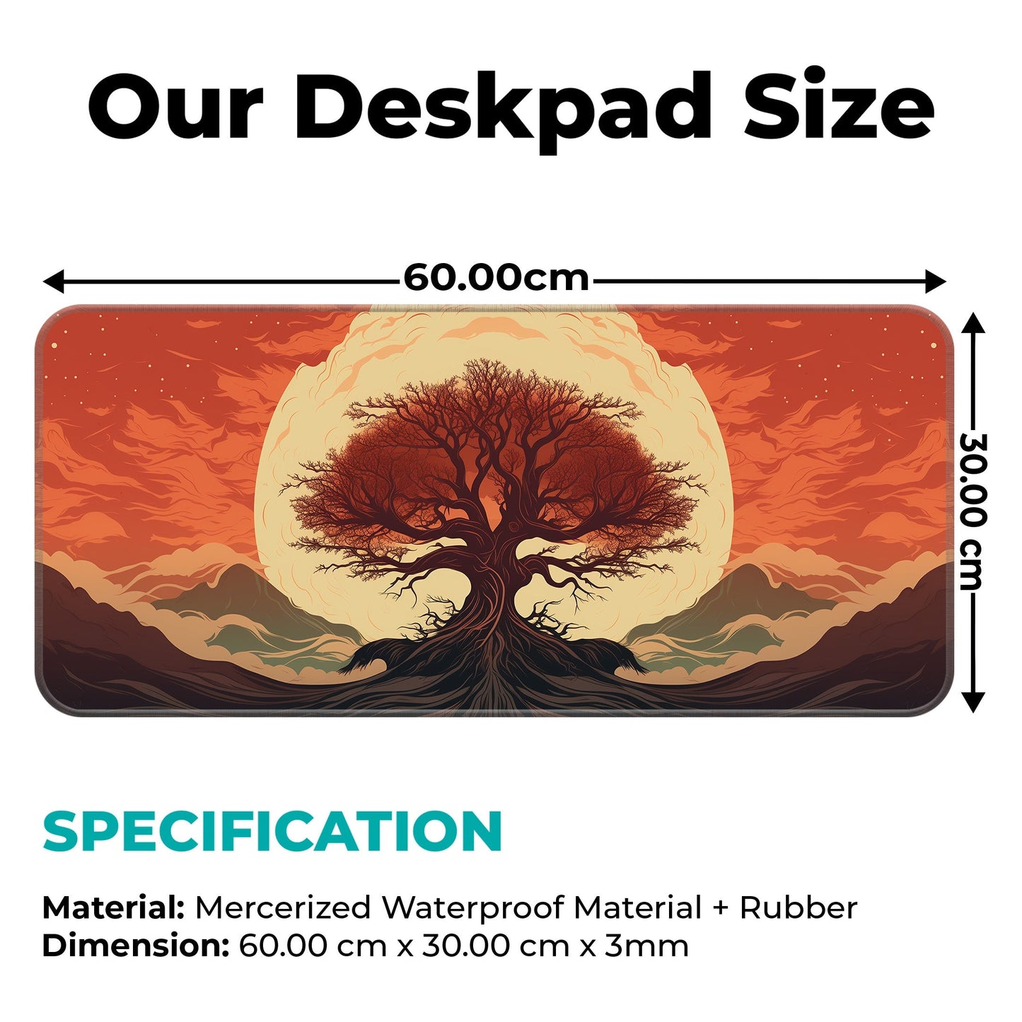 Red Tree Abstract - XL Mousepad