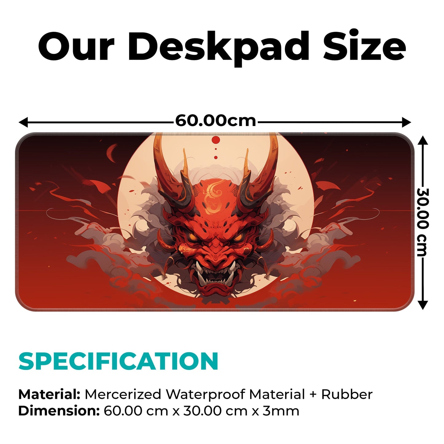 Oni Mask - Red - XL Mousepad