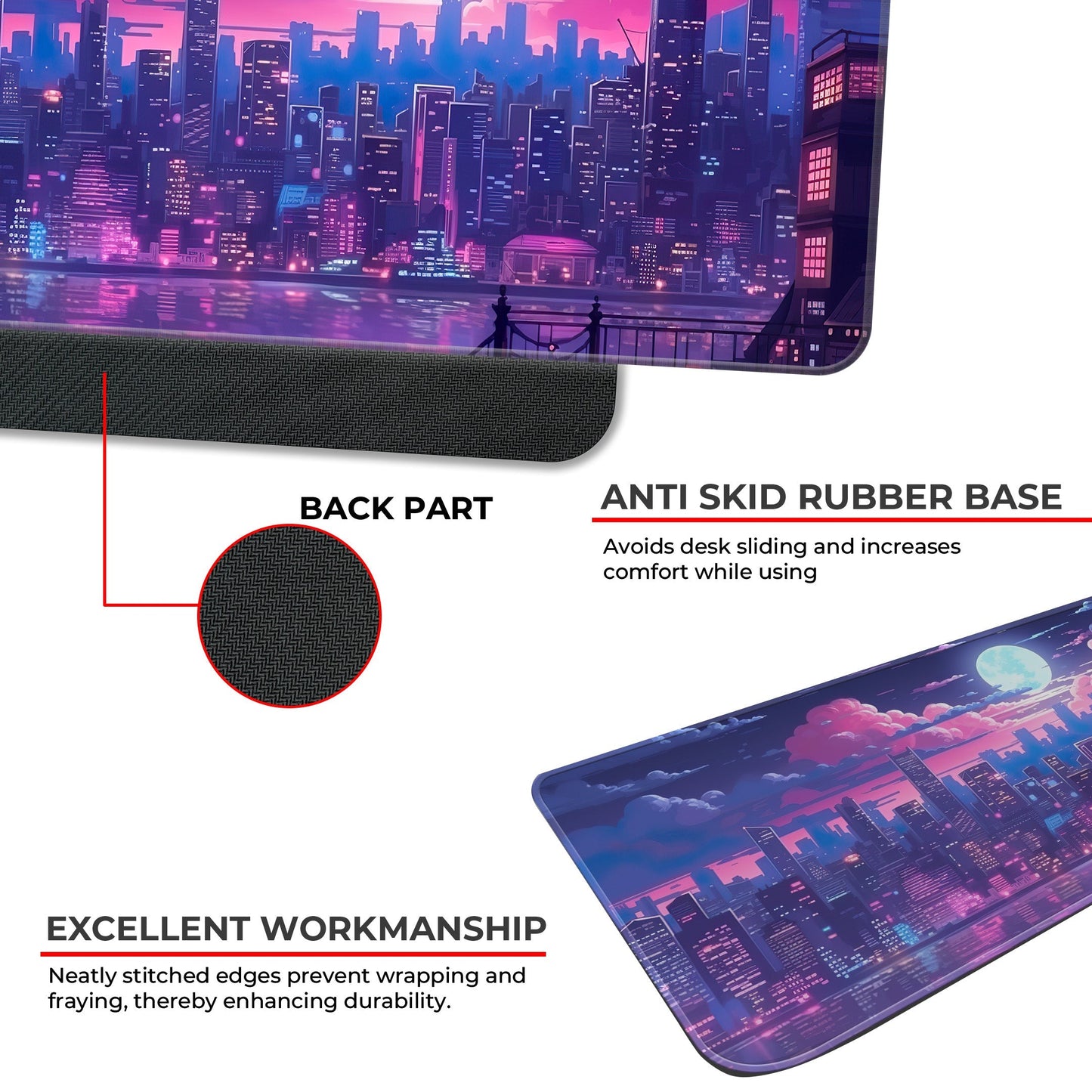 Midnight City Abstract - XL Mousepad