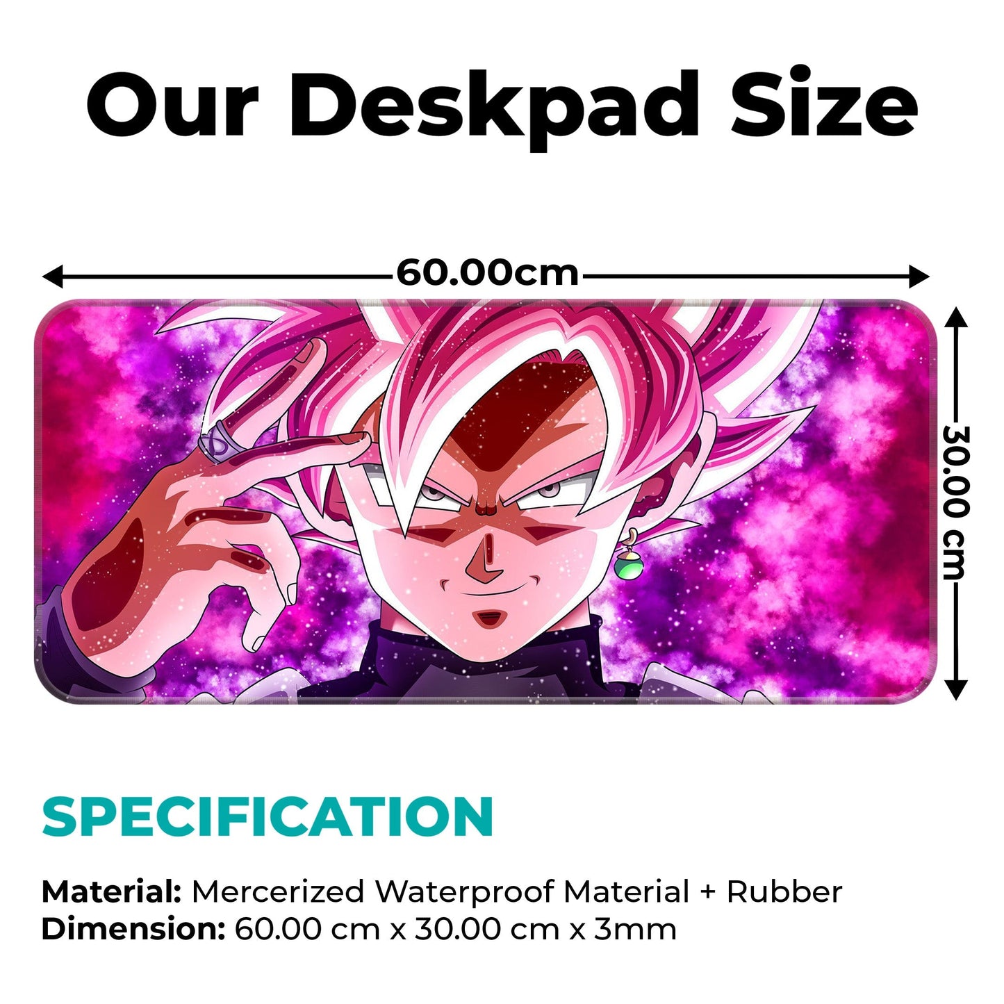 DBZ - Goku Black - SSJ Rose - XL Mousepad