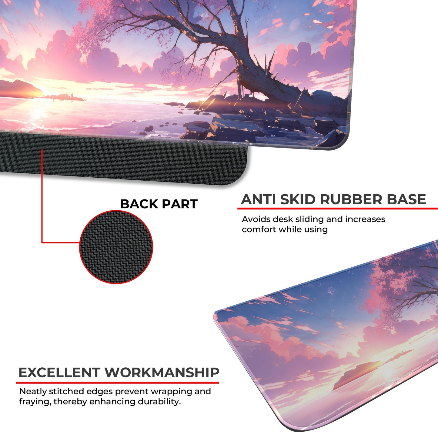 Sakura Sunset Abstract - XXL Mousepad