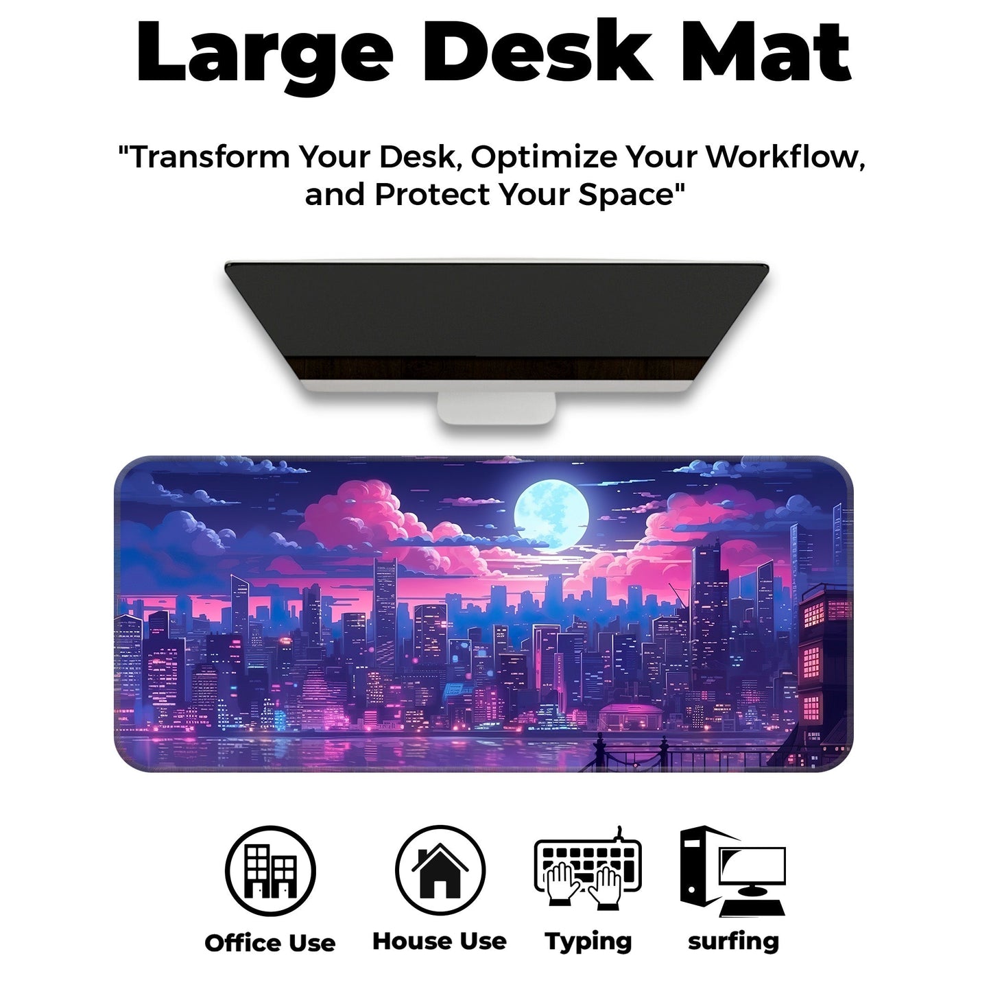 Midnight City Abstract - XXL Mousepad