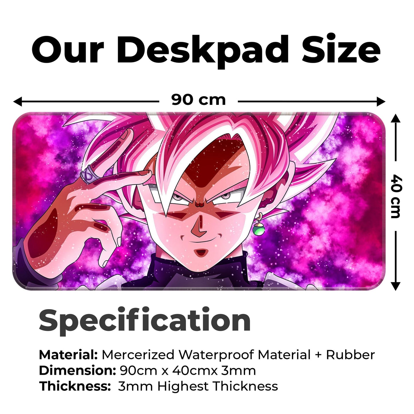 DBZ - Goku Black - SSJ Rose - XXL Mousepad