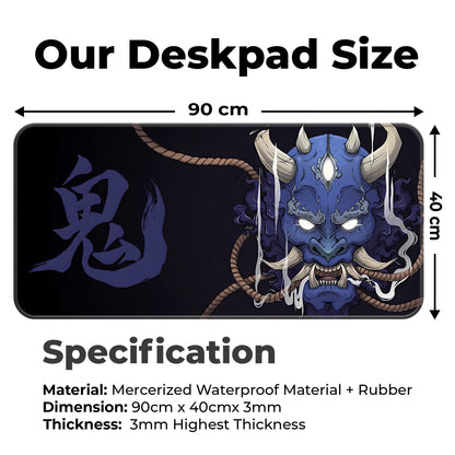 Demon Oni - Blue - XXL Mousepad