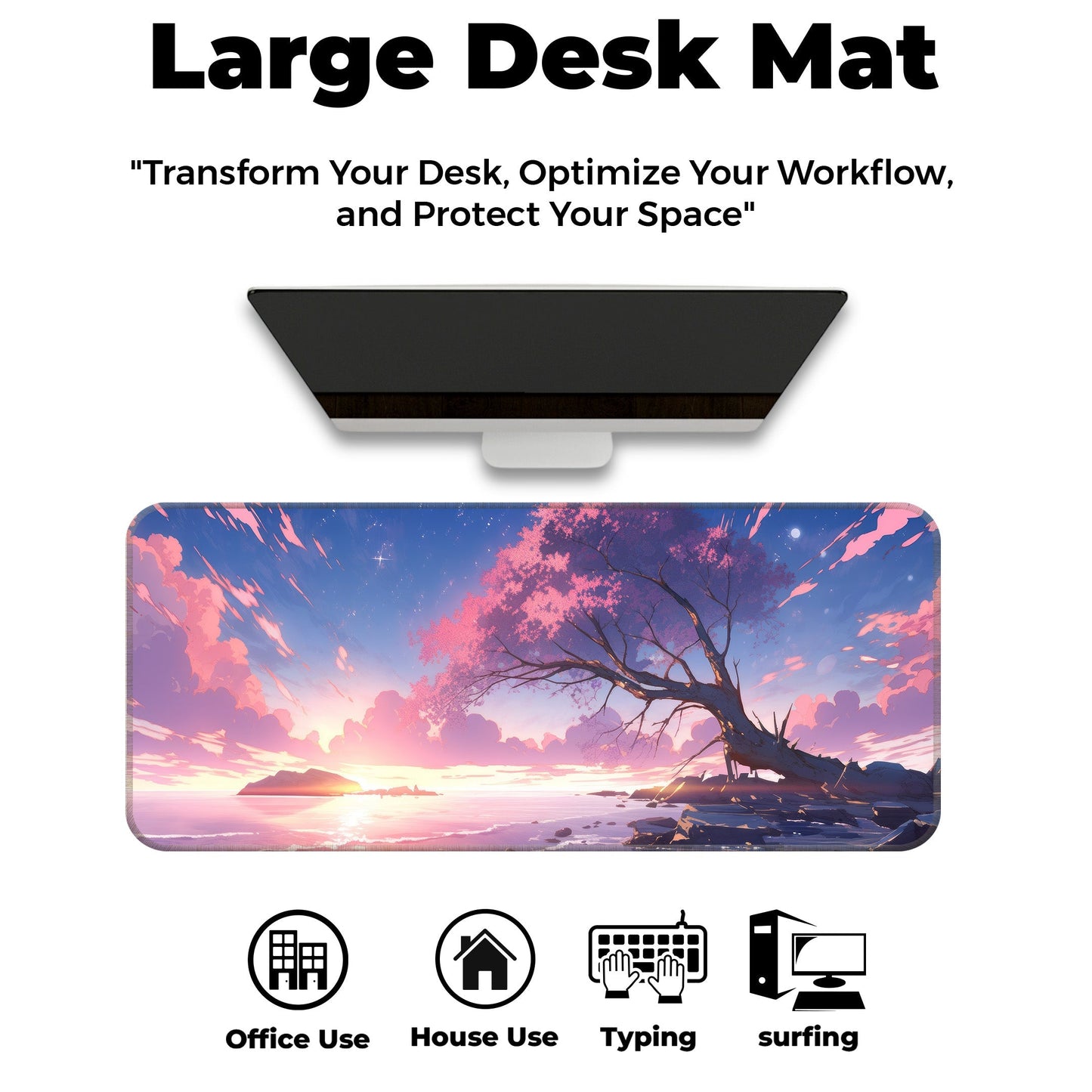 Sakura Sunset Abstract - XXL Mousepad