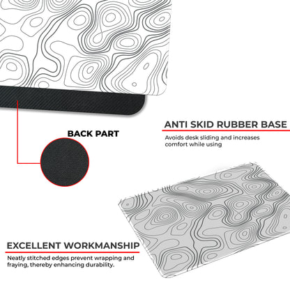 White Topography - S Size Mousepad