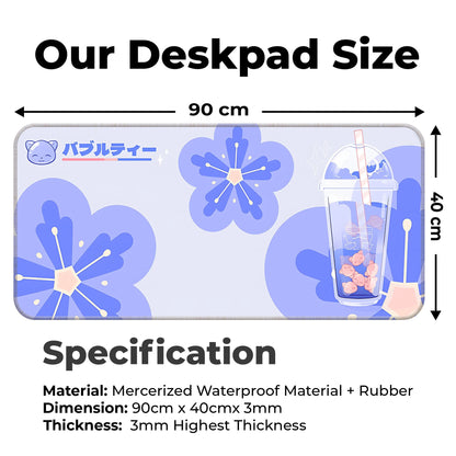 Bubble Tea Cup - Blue - XXL Mousepad