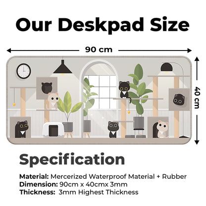 Playing Black Kittens - Grey - XXL Mousepad