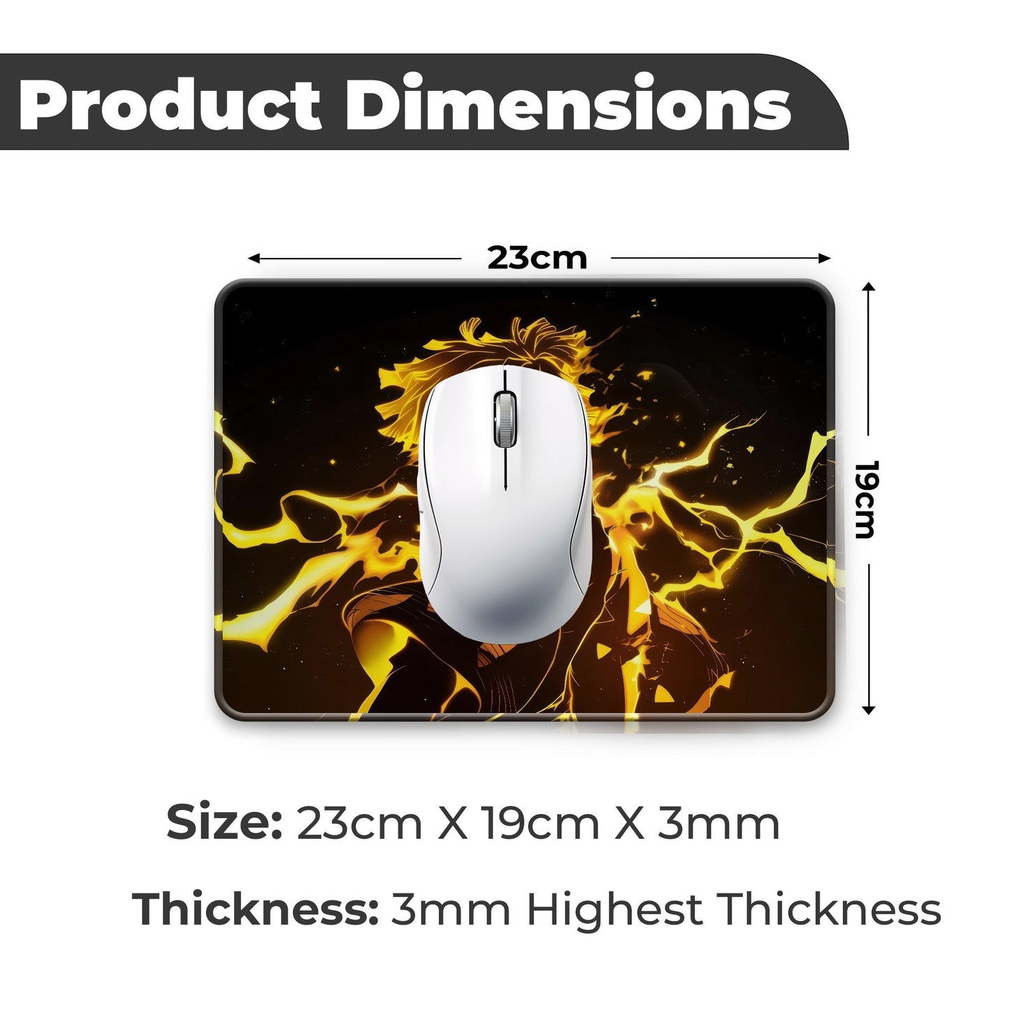 Zenitsu Dark - S Size Mousepad