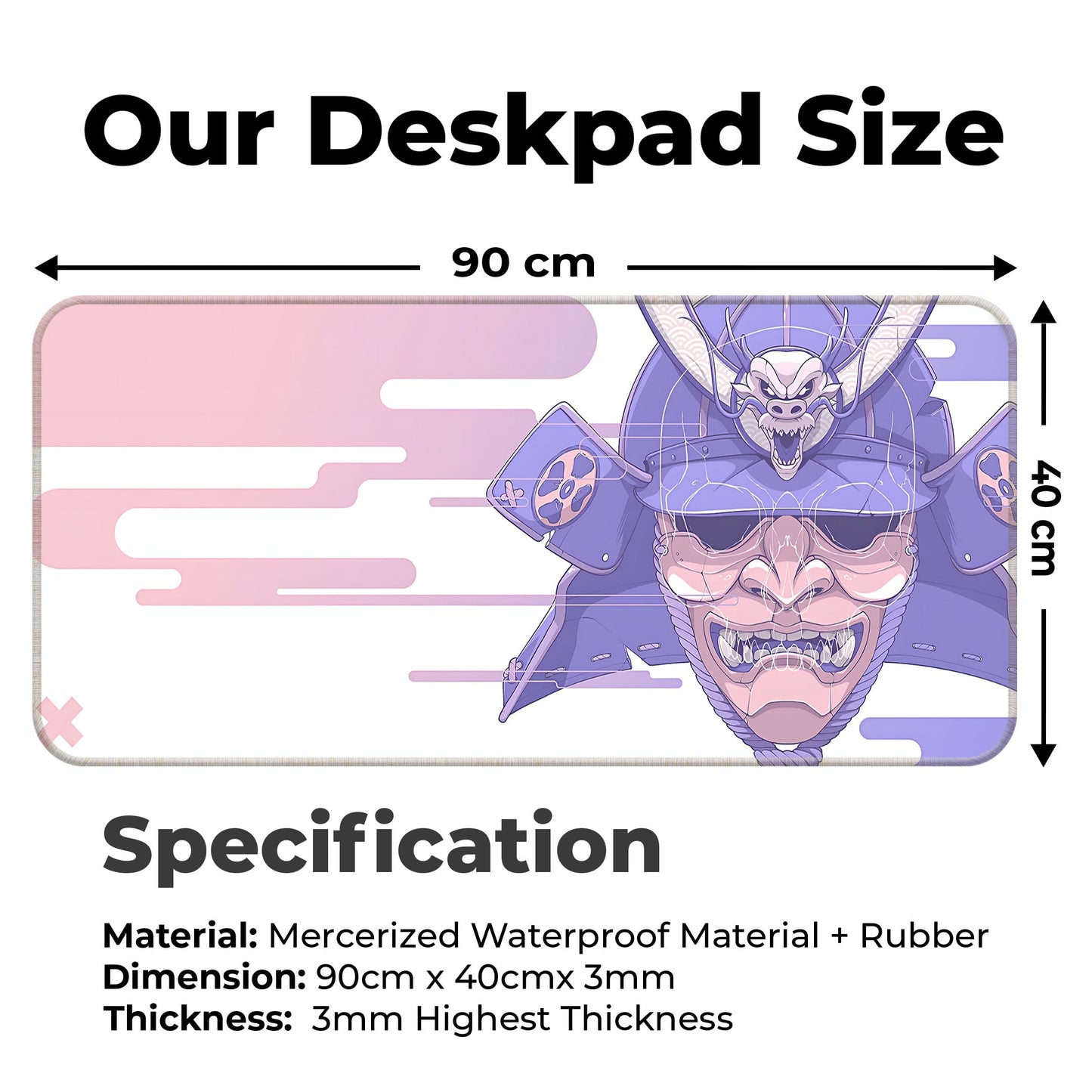 Cyber Oni - Peach - XXL Mousepad