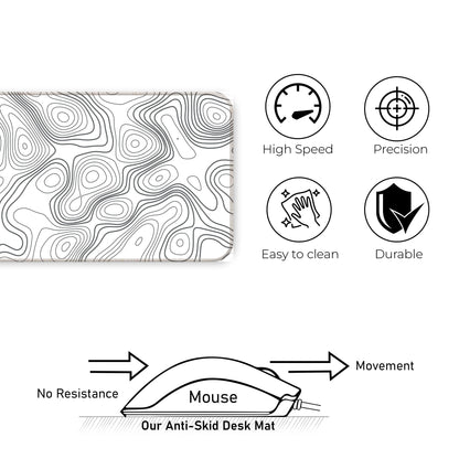 White Topography - XXL Mousepad