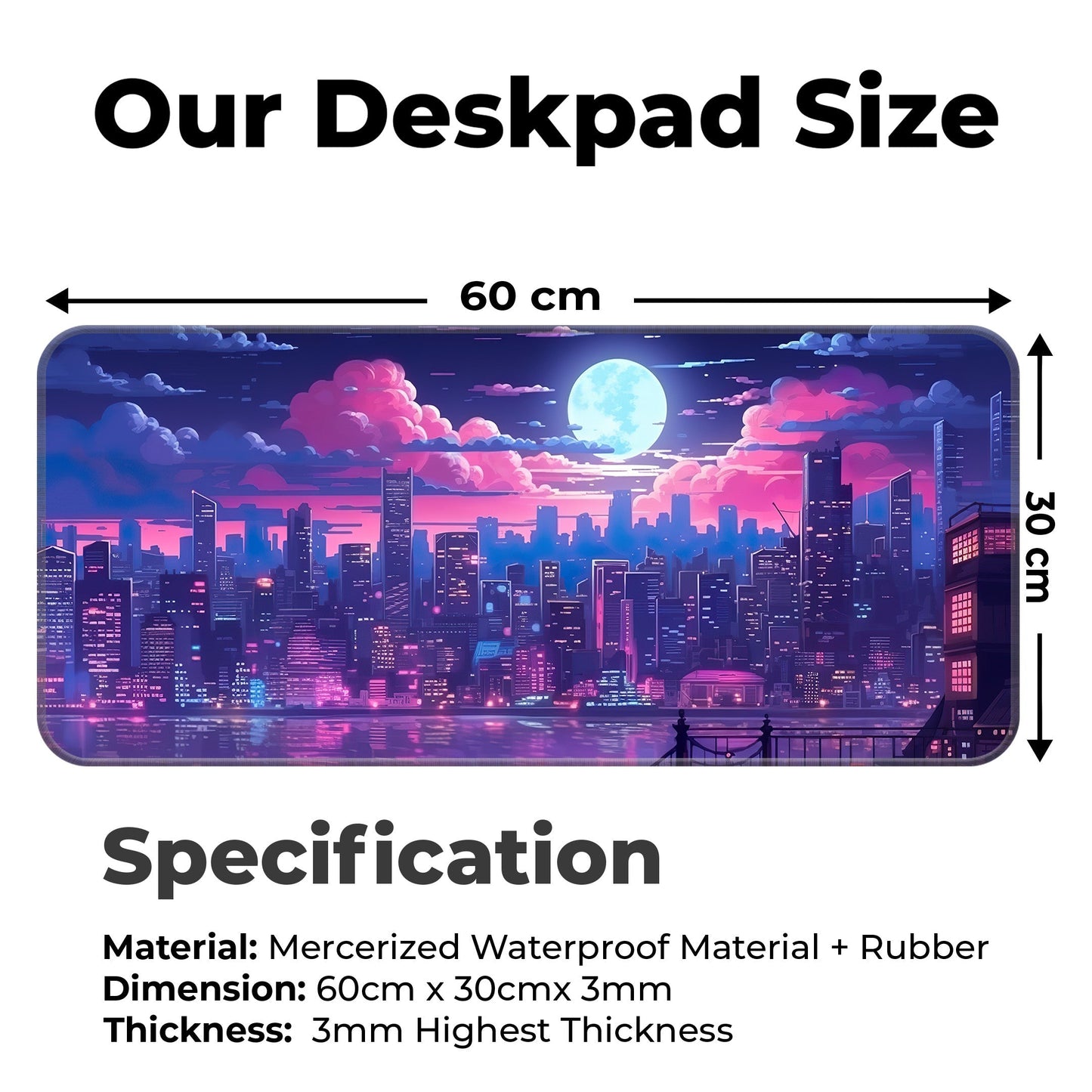 Midnight City Abstract - XL Mousepad