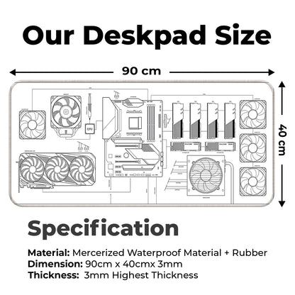 PC Building Guide - White - XXL Mousepad